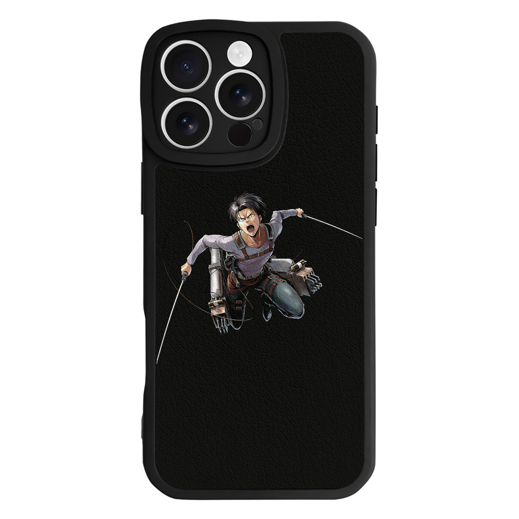 （画像用） 進撃の巨人 リヴァイ·アッカーマン Attack on Titan Levi Ackerman 【iPhone 16シリーズ対応】シリコンスマホケース（レザー調） 材質：シリコン